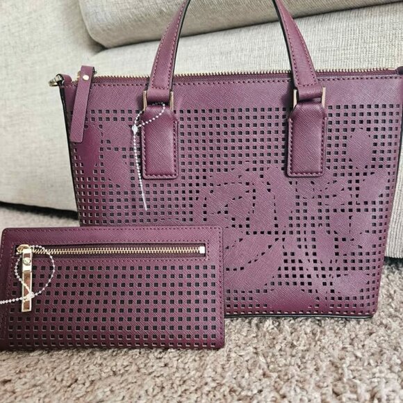 Kate Spade NWOT Cameron Street Perforated Candace Satchel with Wallet - Picture 2 of 9